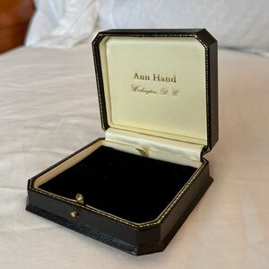 Vintage Ann Hand Black & Gold Jewelry Box